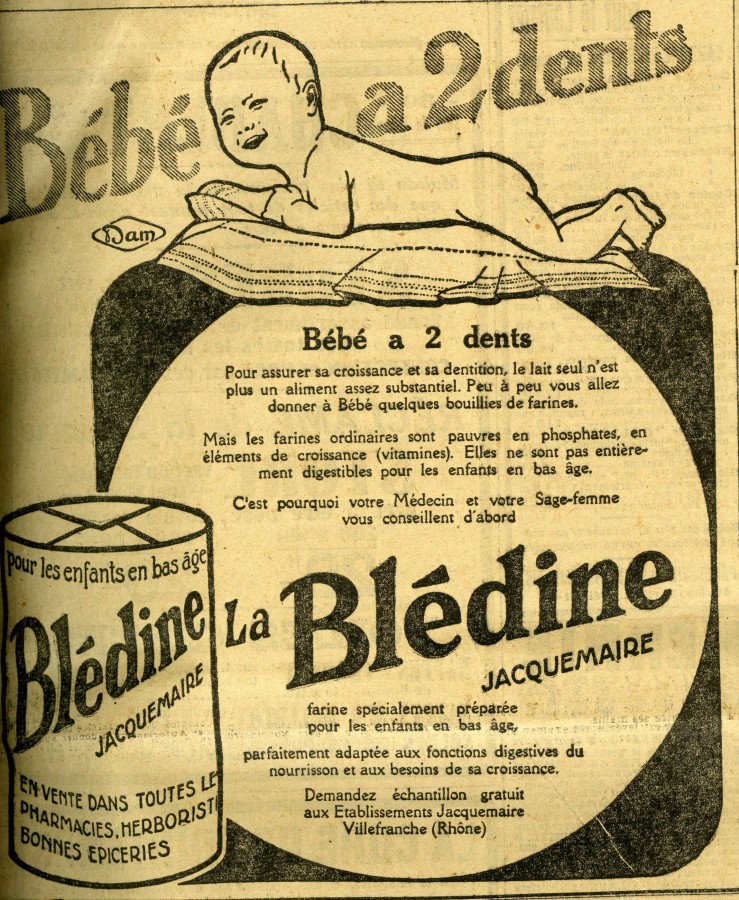 Publicit pour la Bldine, dans "Le Petit Marseillais", (1928), (AMM)