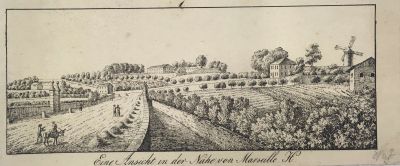BOLLINGER, vue du terroir marseillais, gravure (AMM, 30 II 79 4)