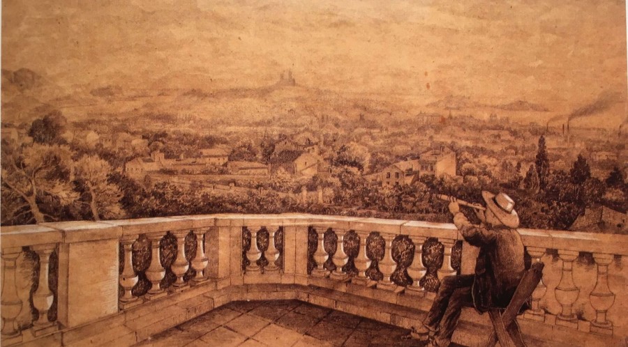 F. RAYBAUD, panorama vers la rade de Marseille depuis les hauteurs de Saint-Barnab, 1887 (coll. part.)