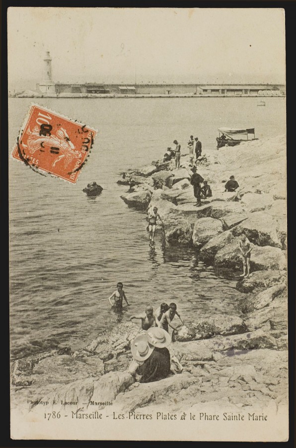 Emile LACOUR (1848 - 1912 ?), un baigneur aux Pierres-Plates, [aprs dcembre 1903], carte postale (AMM, 88 Fi 165)