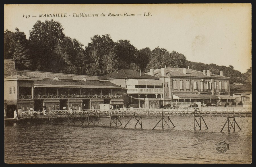 J. GUIRAUD (imprimeur), l'tablissement des bains du Roucas Blanc, [aprs 1903], carte postale (AMM, 88 Fi 327)