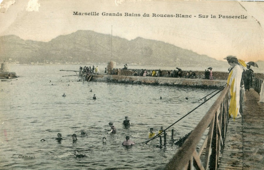 ANONYME, la jete des Grands bains du Roucas, [dbut XXeme sicle], carte postale colorise (AMM, 15 Fi 205) 
